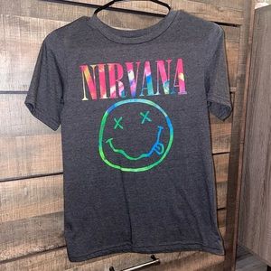 Nirvana shirt. Color is grey but has multiple colors in it. Size XS. $7